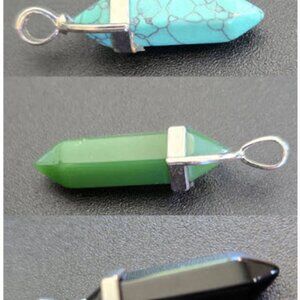 Natural Stone Pendants - Set of 3